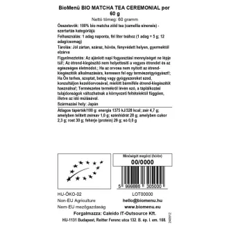 BioMenü Bio Matcha-Tee Zeremoniell Pulver 60 g Produktbild