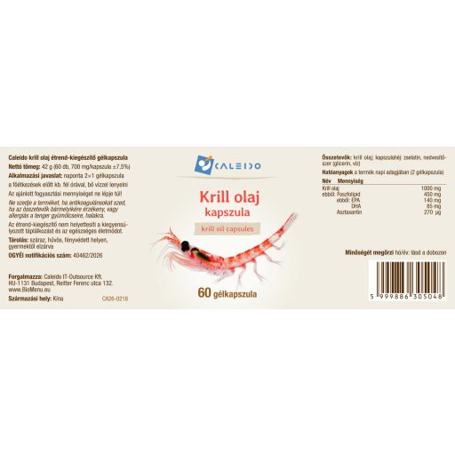 Caleido Krillöl Gelkapseln 60 Stk Etikett
