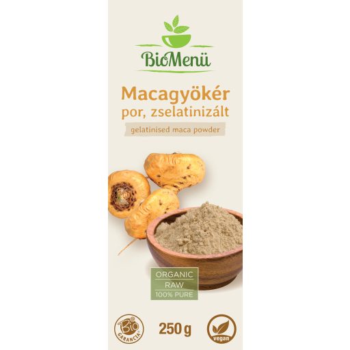 BioMenü Bio Maca-Wurzel-Pulver geliert 250 g Etikett