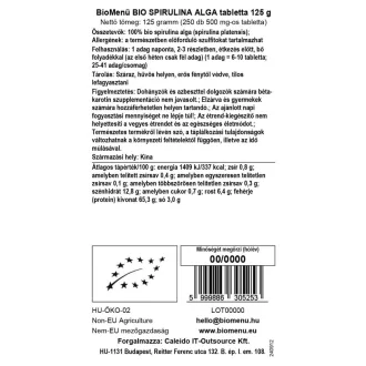 BioMenü Bio Spirulina-Algen-Tabletten 125 g Produktbild