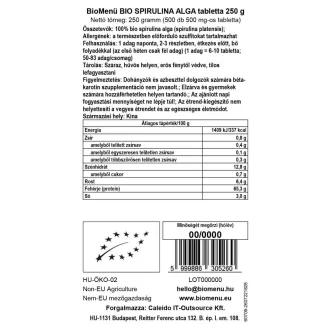 BioMenü Bio SPIRULINA ALGE tabletten 250 g Produktbild