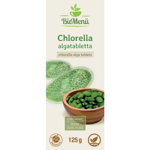 BioMenü Bio Chlorella-Algen-Tabletten 125 g Etikett