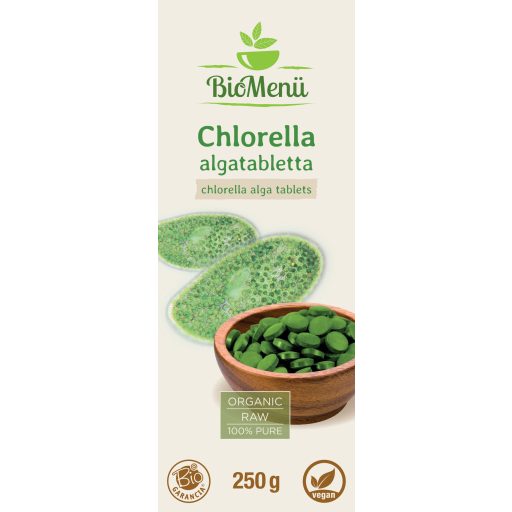BioMenü Bio Chlorella-Algen-Tabletten 250 g Etikett