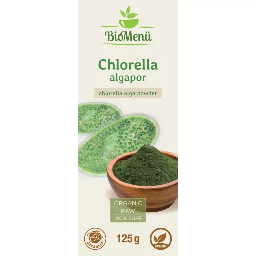 BioMenü Bio Chlorella-Algenpulver 125 g Etikett