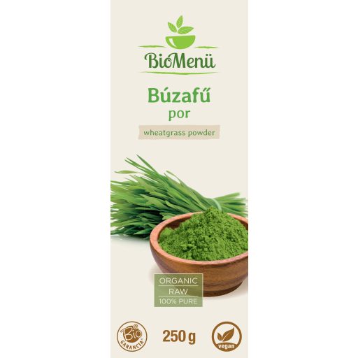 BioMenü Bio Weizengras-Pulver 250 g Etikett