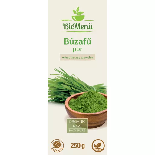 BioMenü Bio Weizengras-Pulver 250 g Etikett