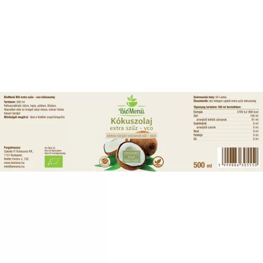 BioMenü Bio Kokosöl extra nativ vco 500 ml Rohmaterial
