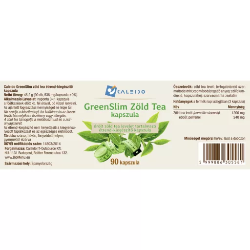 Caleido GreenSlim Grüner Tee Kapseln 90 Stk Rohmaterial