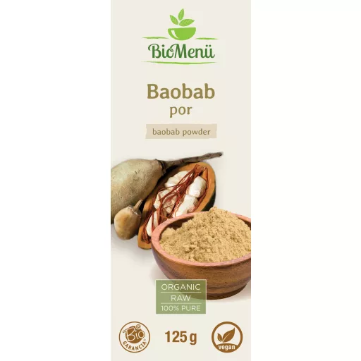 BioMenü Bio Baobab-Pulver 125 g Etikett
