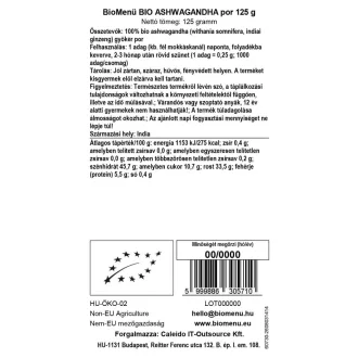 BioMenü Bio Ashwagandha-Pulver 125 g Produktbild