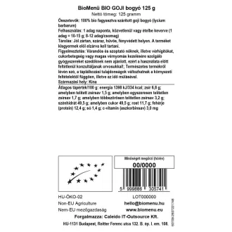 BioMenü Bio GOJIBEERE 125 g Produktbild