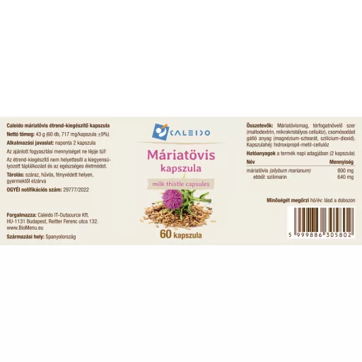 Caleido Mariendistel Kapseln 60 Stk Etikett