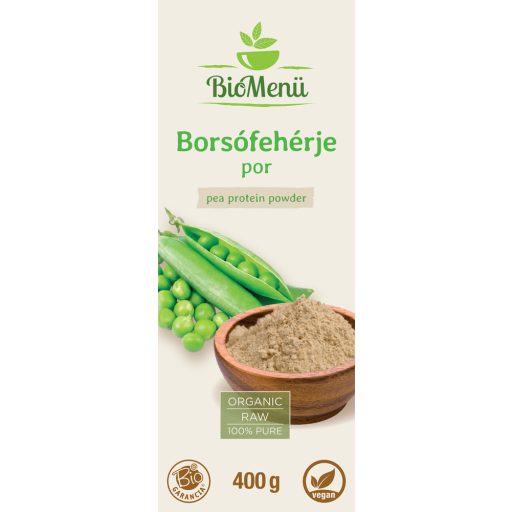 BioMenü Bio Erbsenprotein-Pulver 400 g Etikett