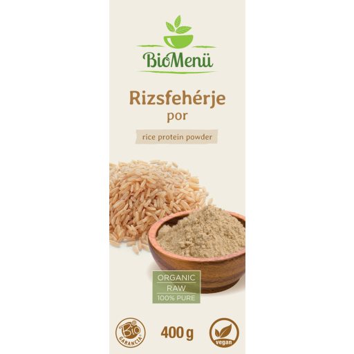 BioMenü Bio Reisprotein-Pulver 400 g Etikett
