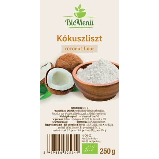 BioMenü Bio Kokosmehl 250 g Etikett