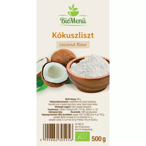 BioMenü BIO KÓKUSZLISZT 500 g KÖZEL A LEJÁRAT DÁTUMÁHOZ