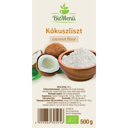 BioMenü Bio Kokosmehl 500 g Etikett