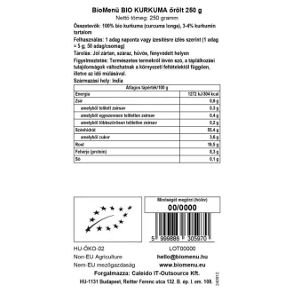 BioMenü Bio Kurkuma gemahlen 250 g Produktbild