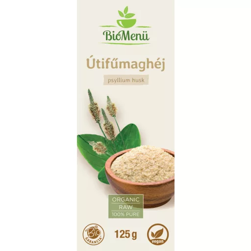 BioMenü Bio FLOHSAMENSCHALEN 125 g Etikett