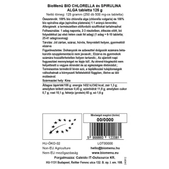 BioMenü Bio Chlorella- und Spirulina-Algen-Tabletten 125 g Produktbild
