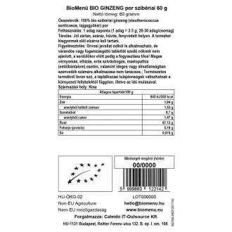 BioMenü Bio Sibirisches Ginseng Pulver 60 g Produktbild