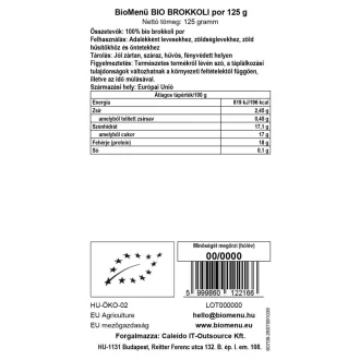 BioMenü Bio Brokkoli-Pulver 125 g NAHE AM VERFALLSDATUM
