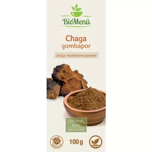 BioMenü Bio Chaga-Pilzpulver 100 g Etikett