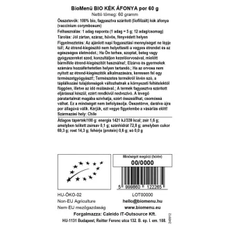BioMenü Bio Heidelbeerpulver 60 g Produktbild