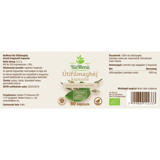 BioMenü Bio Wegerich-Kernschale Kapseln 60 Stk Etikett