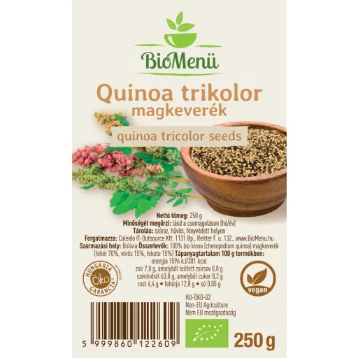 BioMenü Bio QUINOA trikolor samenmischung 250 g Etikett