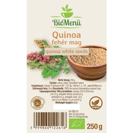 BioMenü Bio Quinoa-Samen weiß 250 g Etikett