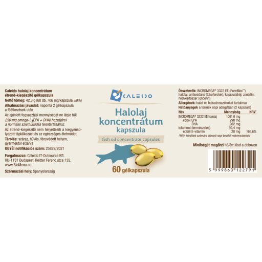 Caleido Fischölkonzentrat Gelkapseln 60 Stk Etikett