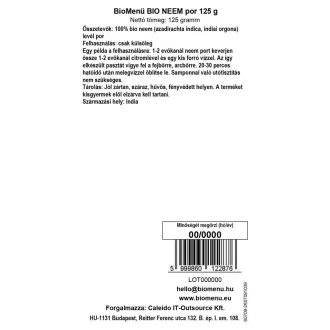 BioMenü Bio Neem-Pulver 125 g Produktbild