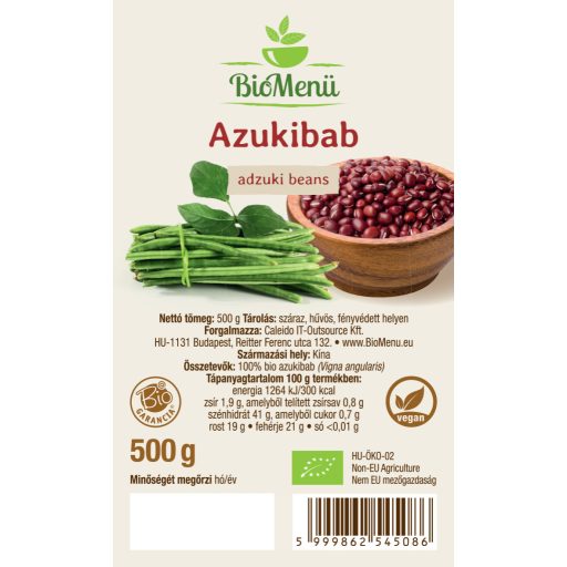 BioMenü Bio Adzukibohnen 500 g Etikett