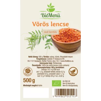 BioMenü Bio rote Linsen 500 g Produktbild