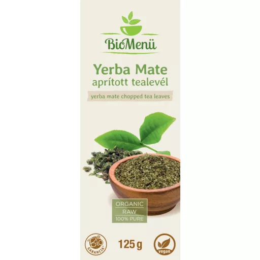 BioMenü Bio Yerba Mate geschnittene Teeblätter 125 g Etikett