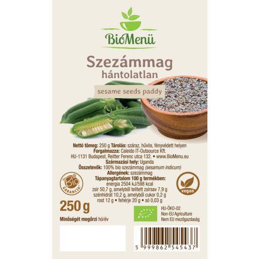 BioMenü Bio-Sesamsamen ungeschält 250 g Etikett
