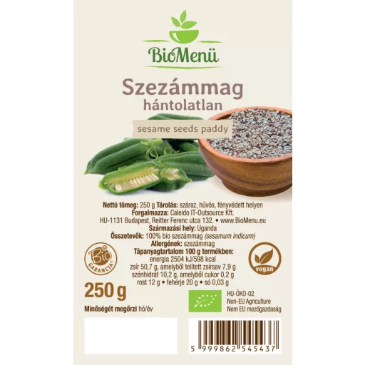 BioMenü Bio SESAMSAMEN ungeschälte 250 g Etikett