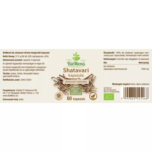 BioMenü Bio Shatavari Kapseln 60 Stk Etikett