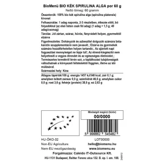 BioMenü Bio Blau Spirulina Algen Pulver 60 g Produktbild