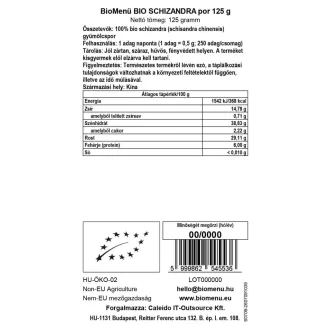 BioMenü Bio Schisandra Pulver 125 g Produktbild
